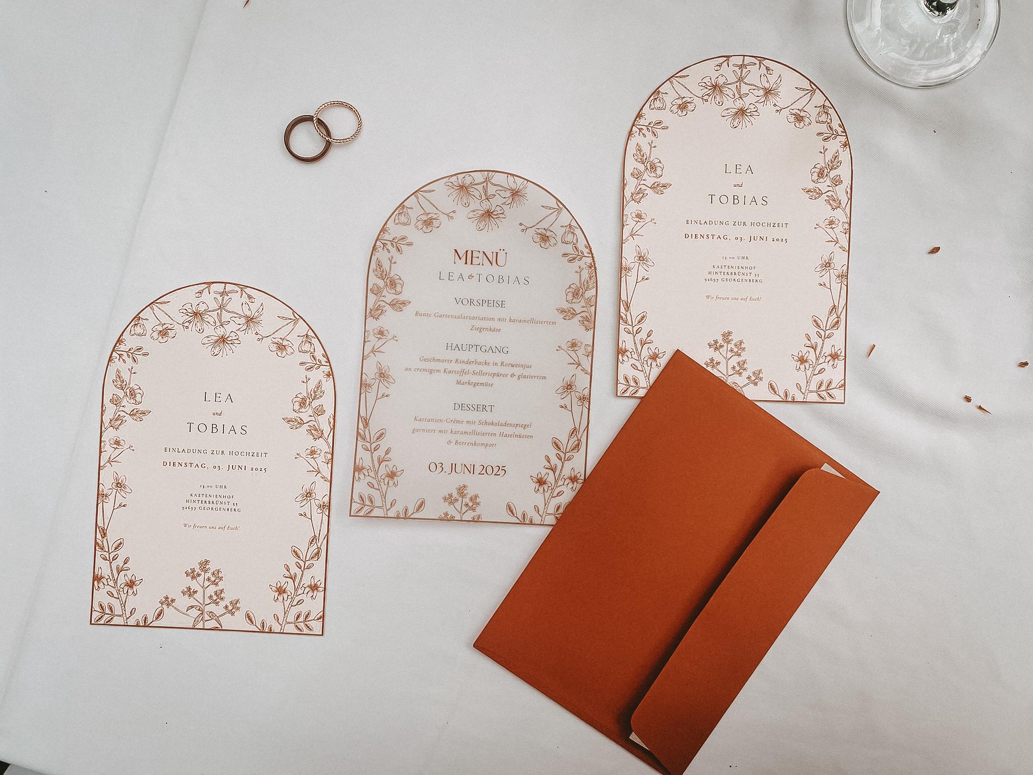 Hochzeitspapeterie Beispiel 2 – Einladungskarten Amberg