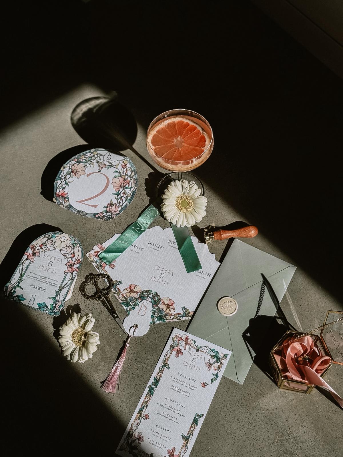 Hochzeitspapeterie Set Hanna und Johannes - individuelle Einladungen Oberpfalz